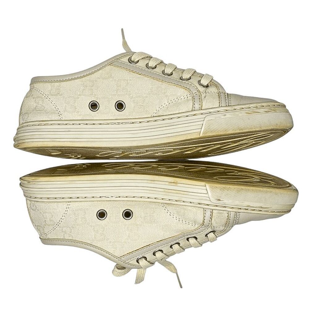 Gucci Original GG Low Top Monogram Sneakers Cream EU 36 US 6 Lace up Women Shoes - Picture 6 of 11
